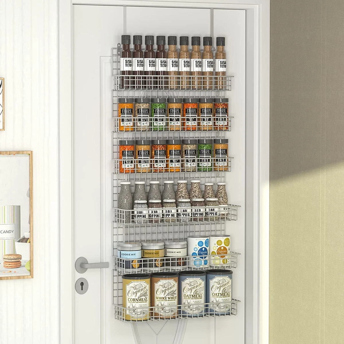 Full Door Mounted Spice Rack, Different Widths Available, Pantry Door Spice  Rack, Door Spice Rack, Back of Door Spice Rack, Door Storage. 