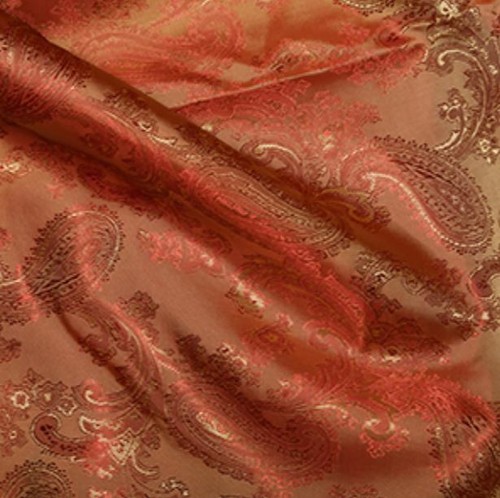 Paisley Jacquard Tappezzeria Poliviscosa Tessuto Fodera Bicolore 31 Colori - Foto 31 di 52