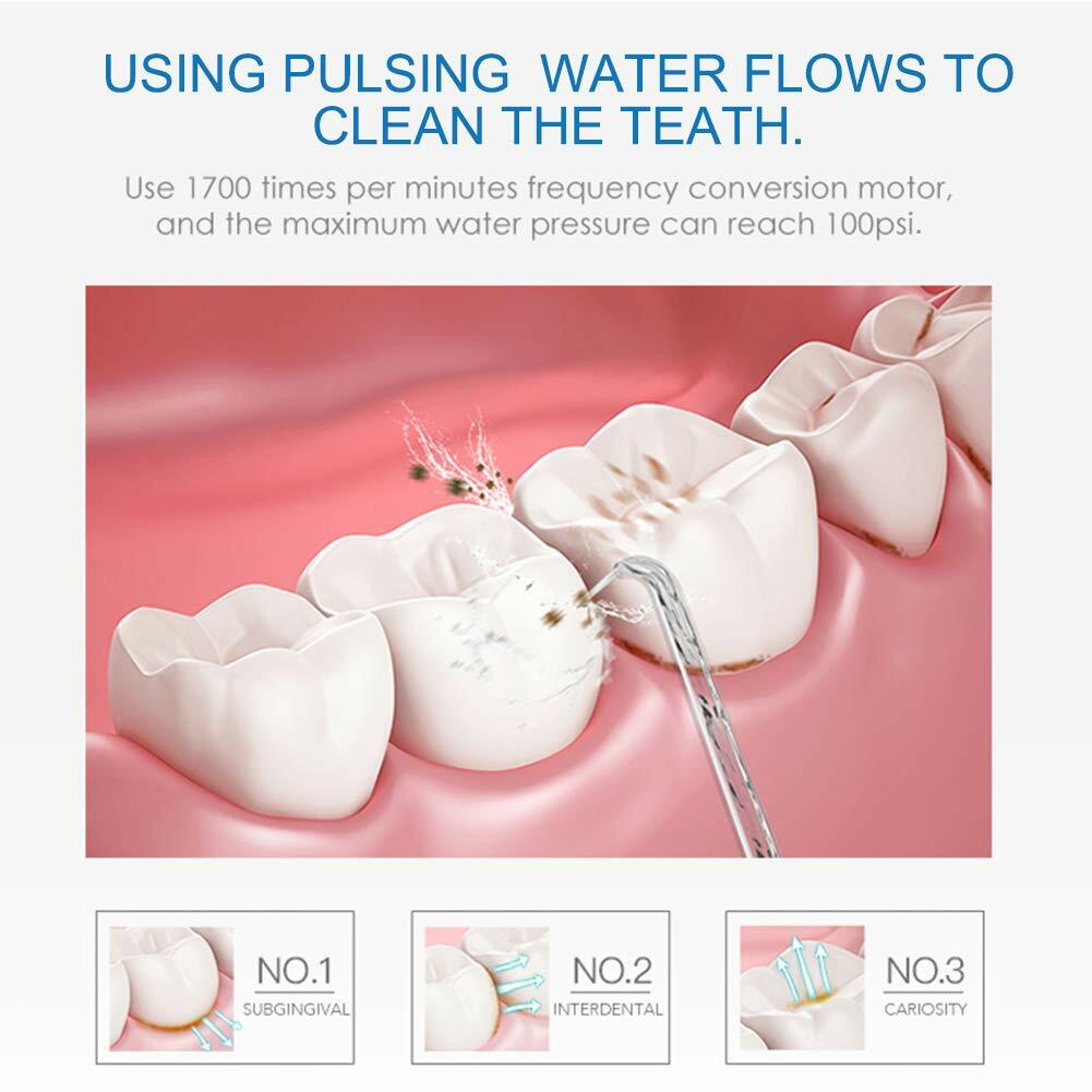 Irrigador Dental Bucal Profesional 10 Niveles Presión 8 Boquillas Tanque 600ml - Imagen 3 de 10