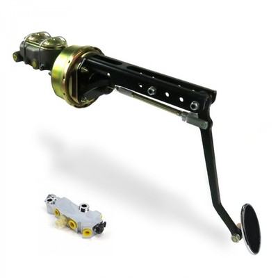 Universal adj FW 8 Single Brake Pedal kit Disk/DrumLg Oval Chr Pad 