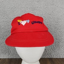 Vintage J Hats Kids Red I Love Grandma Embroidered Snapback Baseball Cap Hat