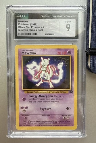 CGC 9 Mewtwo 3 Black Star Promo Mewtwo Strikes Back 1999 Pokemon Card