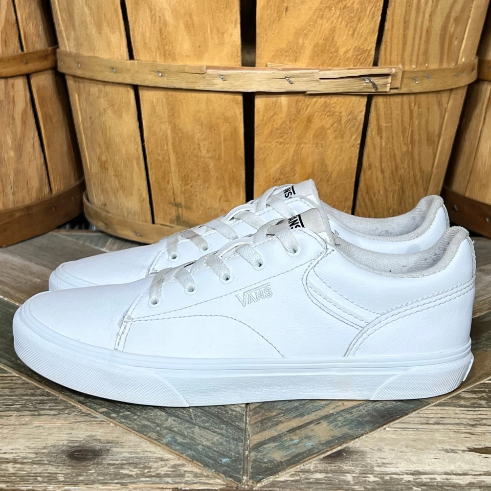 Vans Seldan GS Zapatillas de Skateboarding de Cuero Blanco Unisex Jóvenes Niños Talla 6 Foto 2 de 4