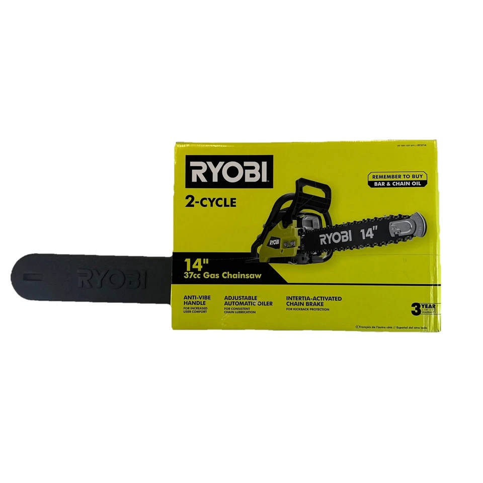 Ryobi 14" 2-Cycle Gas Chainsaw 37 CC Auto Oiler RY3714 - Image 2 of 4