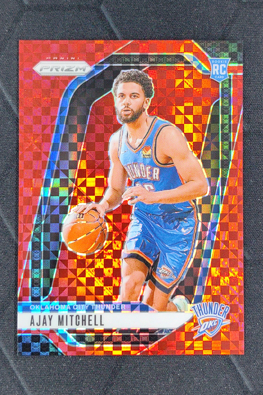 2024-25 Panini Prizm Ajay Mitchell Prizms Red Power Rookie RC /75 #226 Thunder