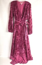 Hutch Anthropologie Womens Large Maxi Dress Pink Velvet Daniella Wrap