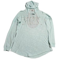PINK Victoria's Secret Hoodie Sweatshirt Women's Size S Green Cutout Back Logo