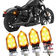 4 Pieces Motorcycle Indicators Turn Signal Lights 5 LED 12V 4Pcs Black Smoke