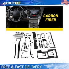 31pcs Set Carbon Fiber Inner Dash Sticker Trim Kit For Honda Accord 2013-2017