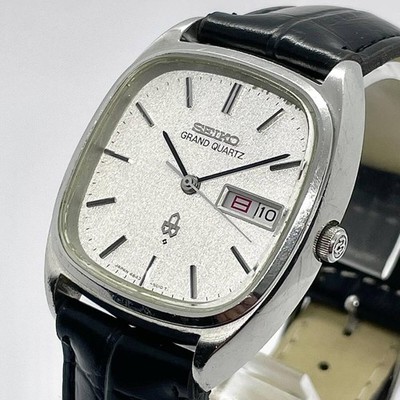 Seiko Grand Quartz 4843-5010 Snowflake 34mm Silber Uhr aus Japan