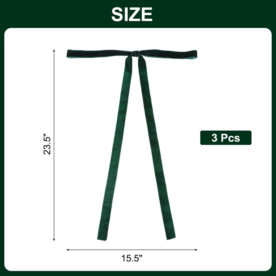 3 piezas arcos preatados arcos de cinta de satén 23,5 x 15,5" lazos torcidos arcos de regalo verdes Foto 2 de 4