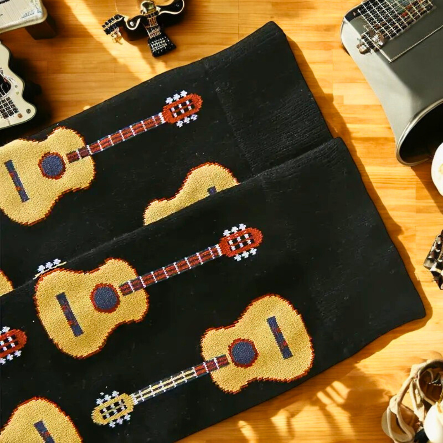 Novità Calze Chitarra Acustica UK Musicista Rock Regalo Folk Compleanno Musica Cotone foto 4