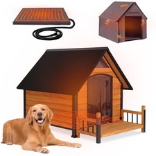Dog House Outdoor Weatherproof Kennel Dog Shelter with Chew-Proof Metal Frame
