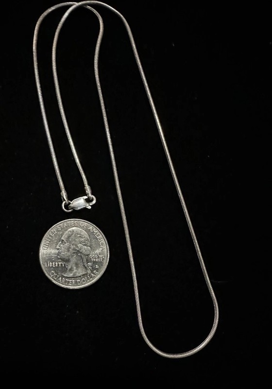 Vintage Sterling Silver 925 NECKLACE Traditional Snake Chain 24” Italy CH#4