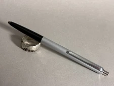 MONTBLANC CARESSA 490 MATTE BLACK / MATTE STEEL BALLPOINT PEN (BFP560)