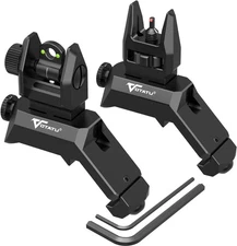 VOTATU V9 45-Degree Offset Iron Sights- Fiber Optic Front and Rear Flip-Up Sight