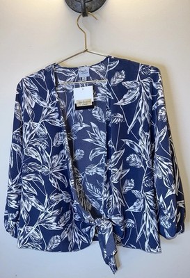 Cozy Co Boho Floral Kimono Cardigan Tie Front Top Womens Small NWT