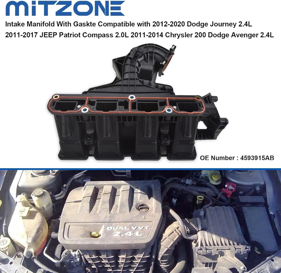 Colector de admisión MITZONE con Gaskte compatible con Dodge Journey 2009-2020...  Foto 2 de 4
