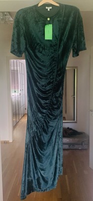 Elegantes Samtkleid von KENZO   Smaragdgrün, Größe S