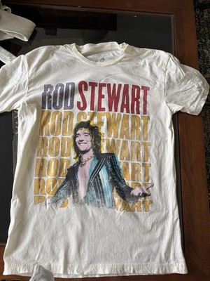 Rod Stewart Top T shirt Young Graphic Concert  Front?Back Neutrals S