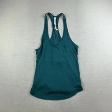 Alo Yoga Shirt Womens Small Green Lightweight Pocket Tank Top High Low Hem