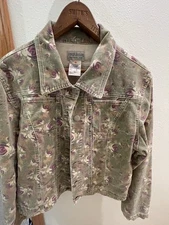 French Dressing Jeanswear Paris Women’s Size 8 Jean Jacket Bohemian Print