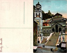 Amalfi La Cattedrale Italy Vintage Postcard Unposted Color Cathedral Steps