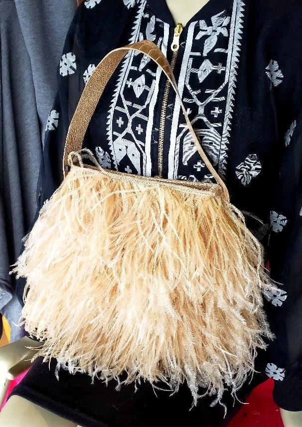 Shayleen Feather & Leather TOTE - Image 3 of 4