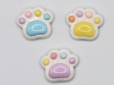 DA. Pair Eyewear topper charms Puppy Kitty Paw Print Dog Cat Blue Yellow Purple
