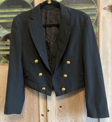 Vtg U.S. Naval Academy Black jacket Cropped gold buttons midshipmen *READ* AS IS