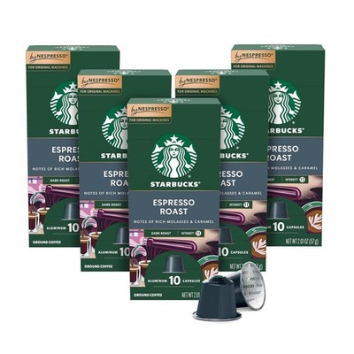 Nespresso Compatible Espresso Dark Roast Pods - 50 Count Box of Rich Flavor