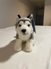 Toys R Us Husky Puppy Sled Dog Plush Wolf Gray White Stuffed Animal With Tag