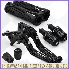 Handle Grip Cap Brake Clutch Lever Set For KAWASAKI NINJA ZX14R ZX-14R 2006-2017