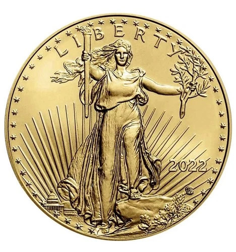 2022 American Gold Eagle 1/10 oz $5 Fine Gold Coin - BU Condition - Free Ship