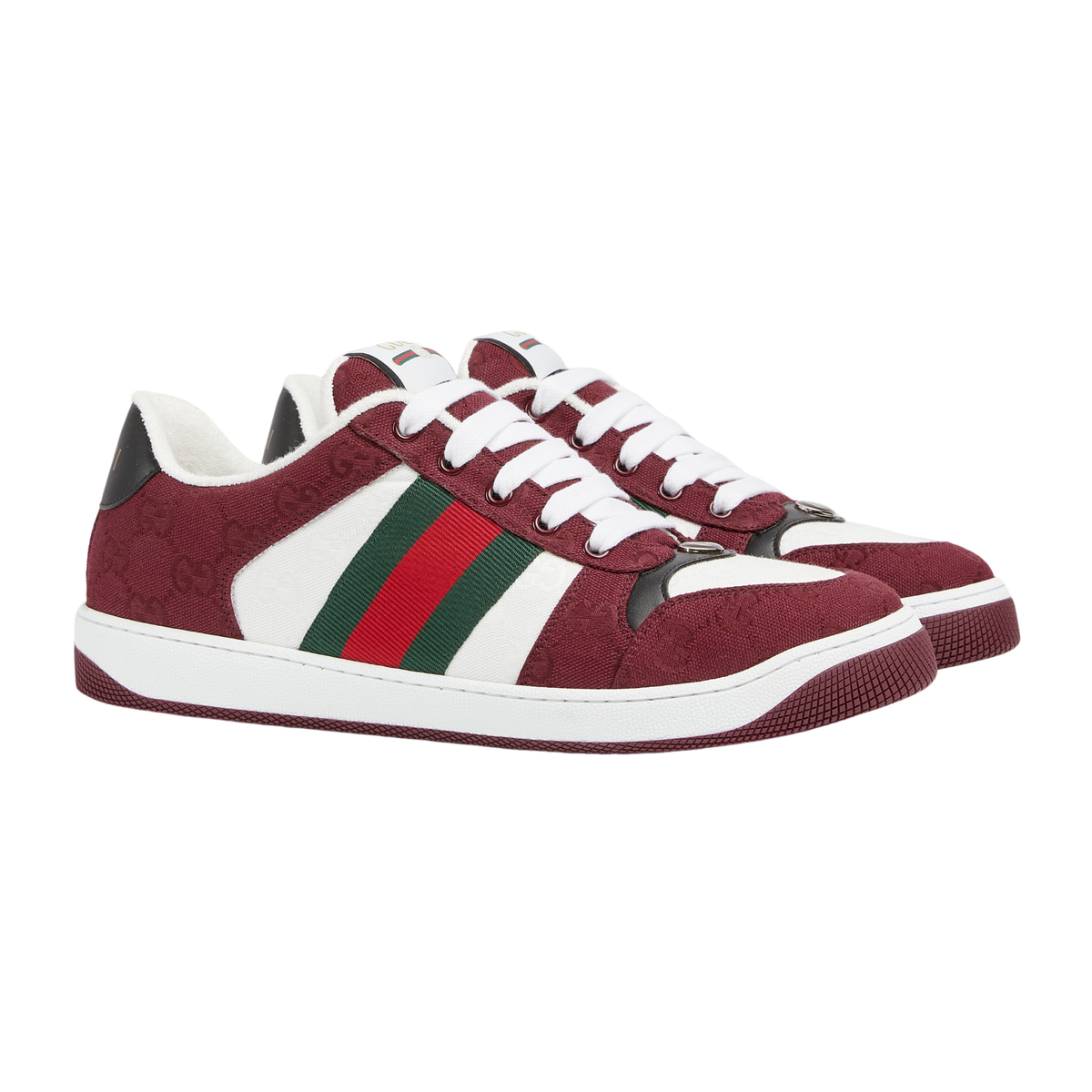 GUCCI Screener $1020 Men's Rosso Ancora GG Canvas Sneakers New | eBay