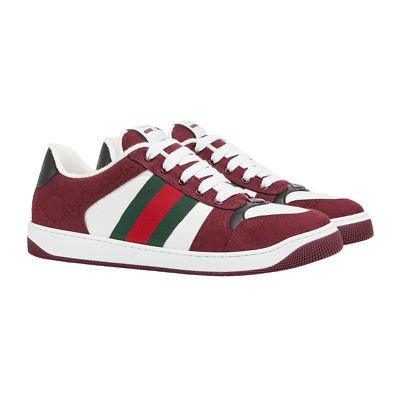 GUCCI Screener $1020 Men's Rosso Ancora GG Canvas Sneakers New | eBay