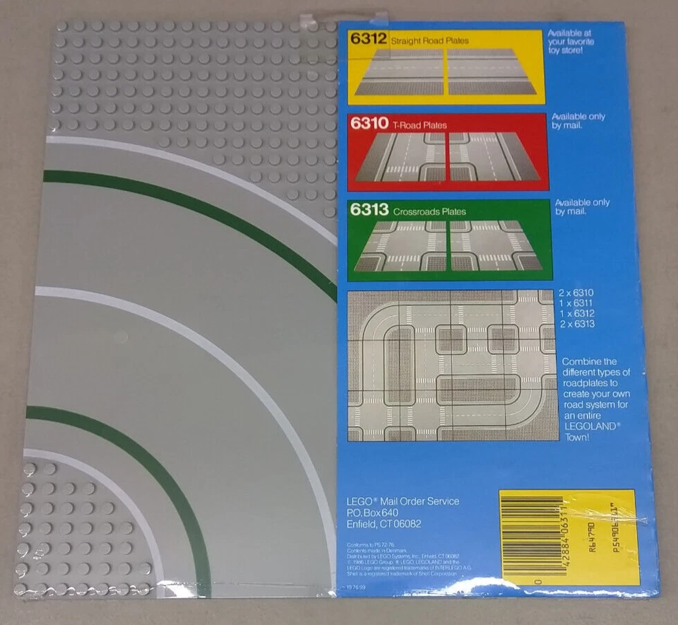 LEGO Town 6311 Curved Road Plates NEW! Street Bend Baseplate Gray City - Image 4 of 4