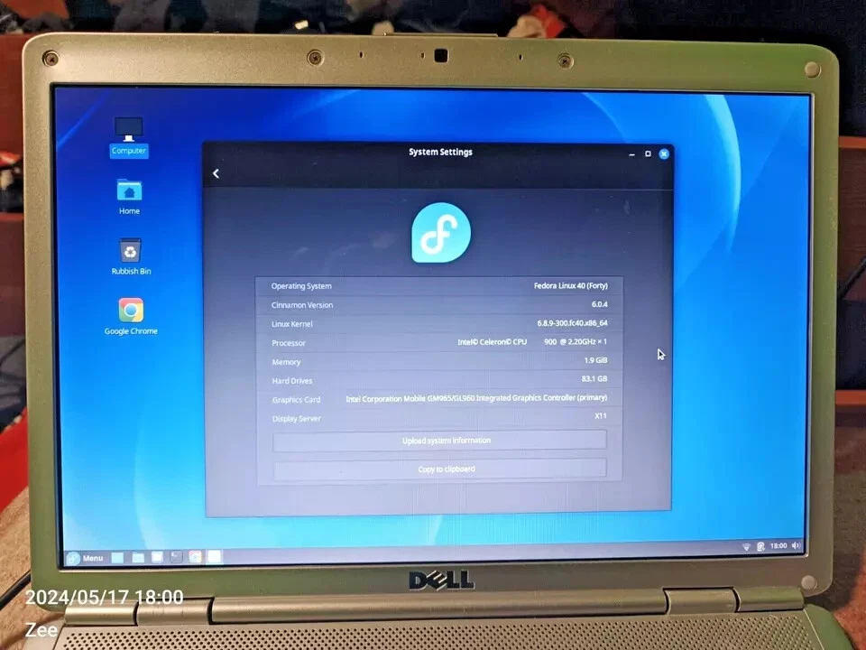 Dell Inspiron 1525 Intel 2.2ghz 2gb ram 80Gb hdd Fedora 40 Linux - Image 2 of 4