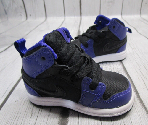 Air Jordan 1 Mid Dark Concord (TD) Toddler Size 3C 640735-029 Black Purple - Picture 2 of 6