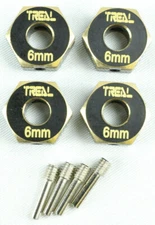 Treal Axial Capra / SCX10 III Brass 6mm Wheel Hub Hex Set