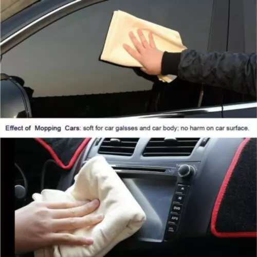 Natural Chamois Leather Car Cleaning Cloth Washing Absorbent Drying Shammy Towel - Picture 5 of 13