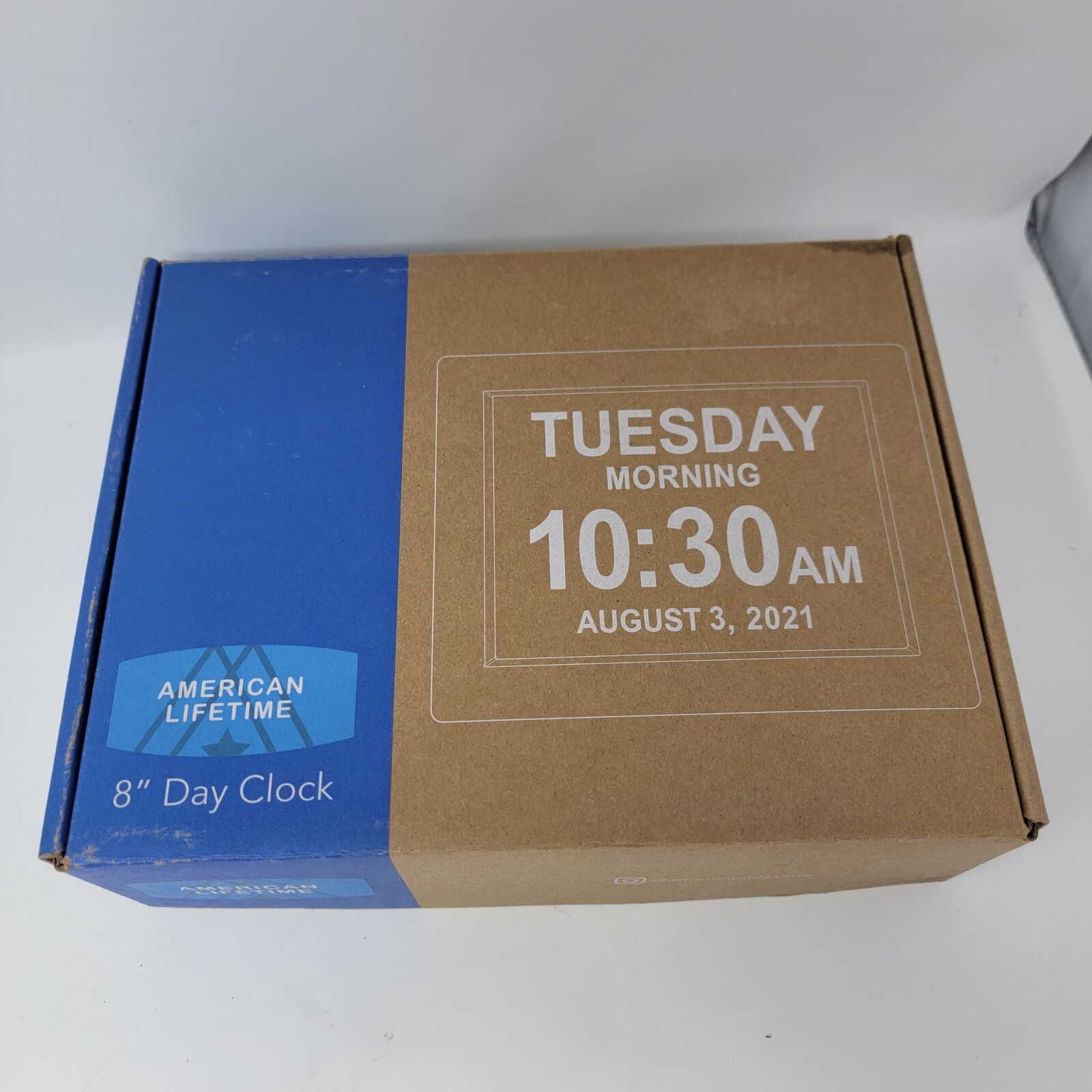 AMERICAN LIFETIME 8" Day Clock for Dementia or The Elderly - WHITE BORDER