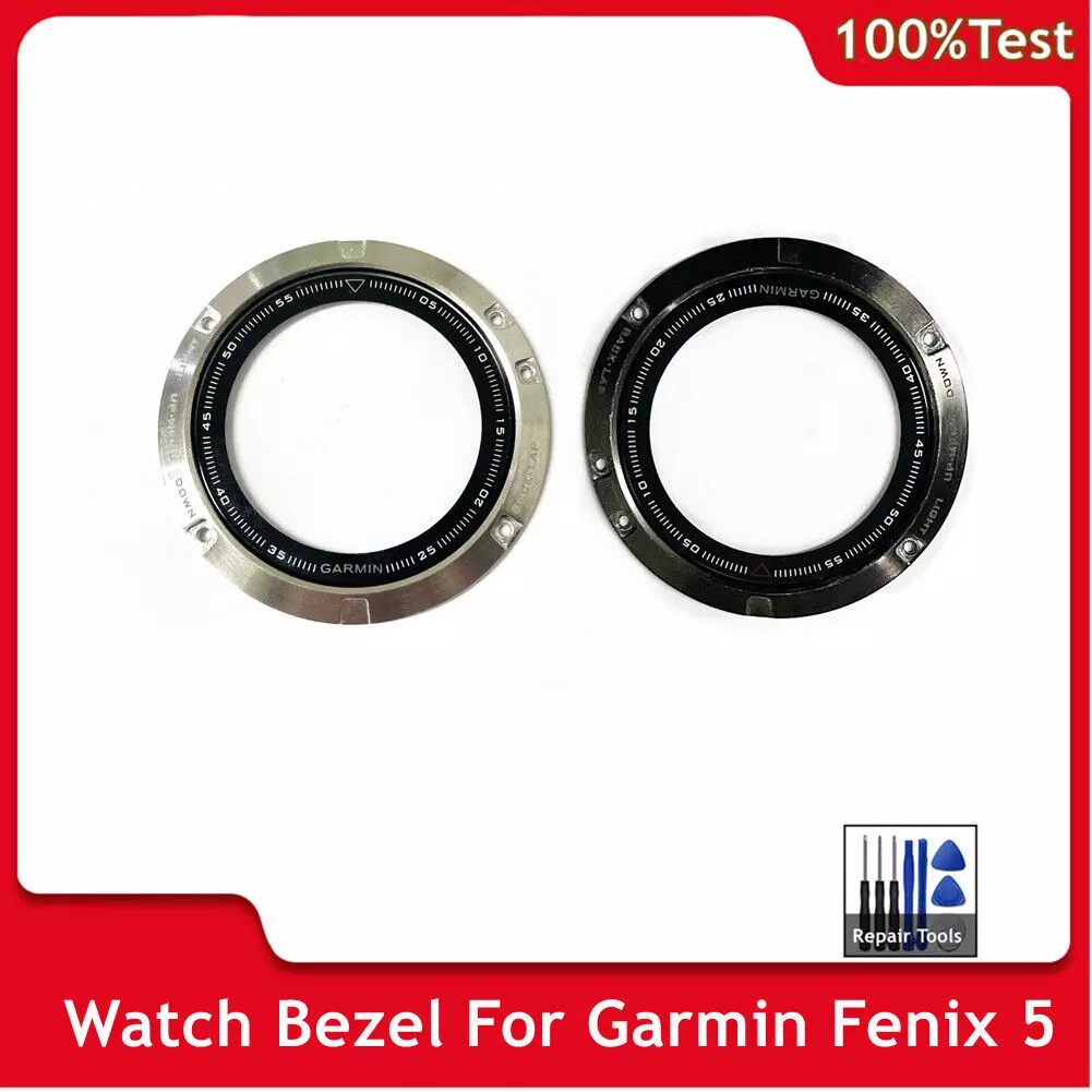 For Garmin Fenix 5 Watch Bezel Front Case Ring Frame with Glass Cover Repair