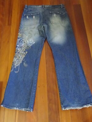 Vintage   TSUBI   Embroidered Peacock Jeans -   Size 34 Men's / 14-16 Women's -