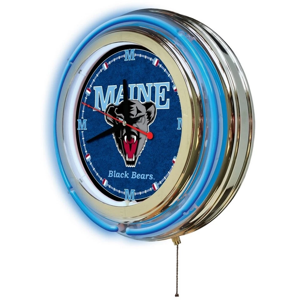 NCAA - Maine Double Neon Ring, Logo Clock College Team Logo - Image 2 of 4