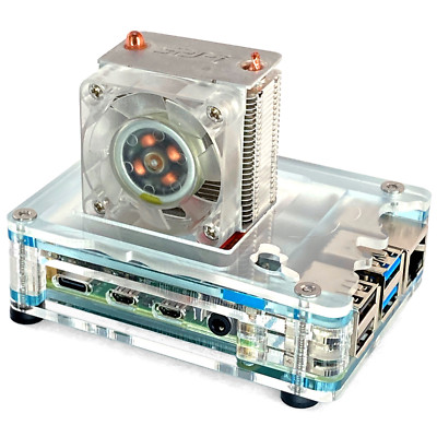 C4Labs Zebra Ice Cube Case Kit-for Raspberry Pi 3B+ or 4B and Ice Tower Cooler