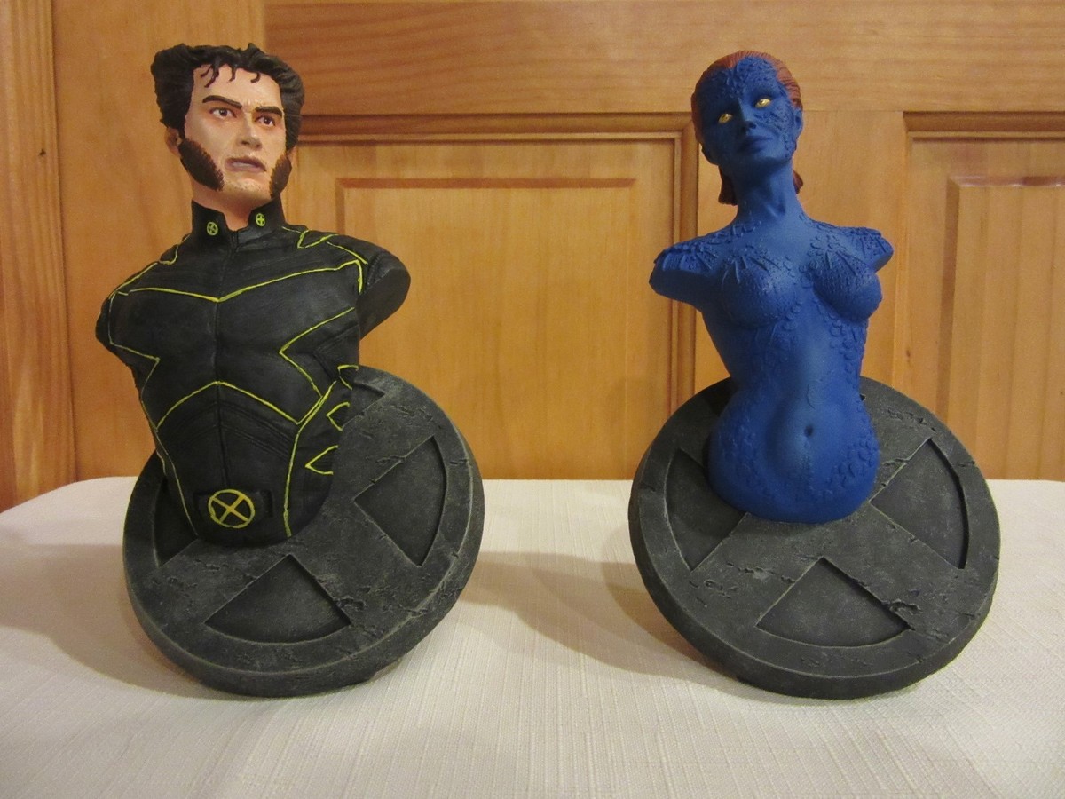 Marvel X-Men Movie Wolverine and Mystique Mini Bust Set NEW Figure