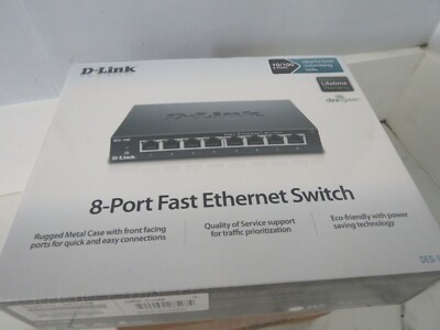 D-LINK DES-108 10/100 8-Port (8 Port) Fast Ethernet Switch Brand New Sealed