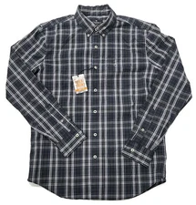 American Eagle Flex Button Down Shirt Mens Medium Classic NWT Black Plaid L/S