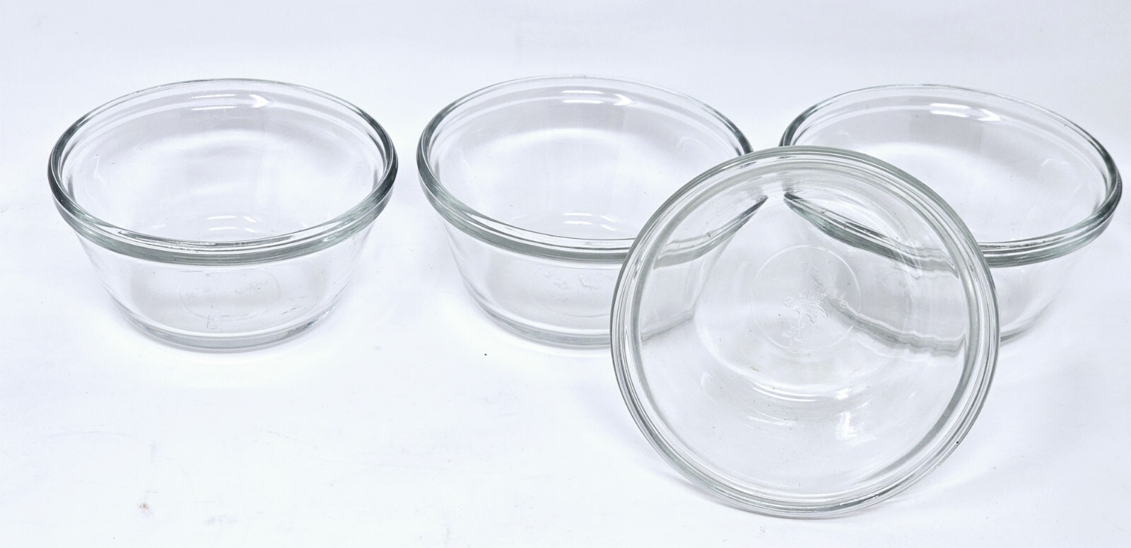 Anchor Hocking 6 oz Clear Glass Dessert Bowls Set of 4 Vintage Like New